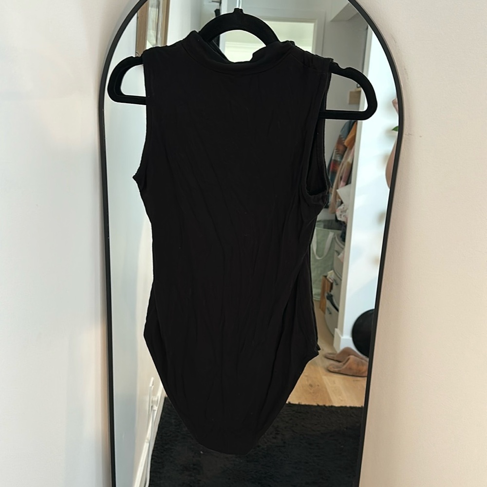 Black mock turtle neck bodysuit